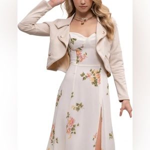 BLU PEPPER FAUX SUEDE MOTO JACKET